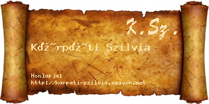 Kárpáti Szilvia névjegykártya